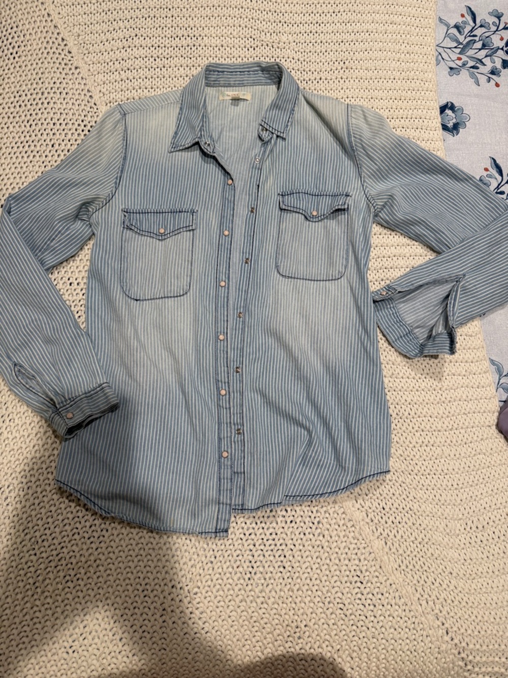 love, Fire Light Blue Striped Shirt
